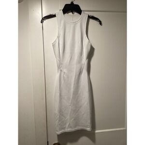 Lululemon Everlux Ribbed High-Neck Dress White Size 0 Racerback Mini Dress